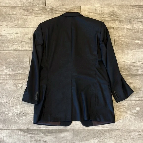 Hickey Freeman Classic Grey Men's Blazer‎ 100% Worsted Wool Size 46 L